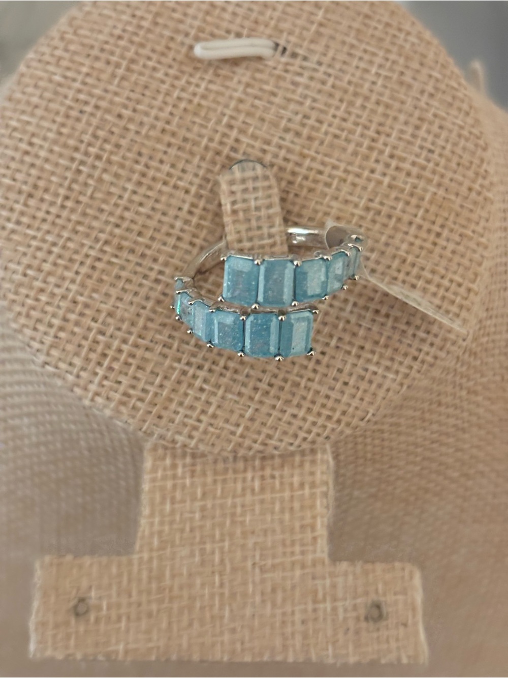 Blue Candy Baguette-Style Sterling Ring